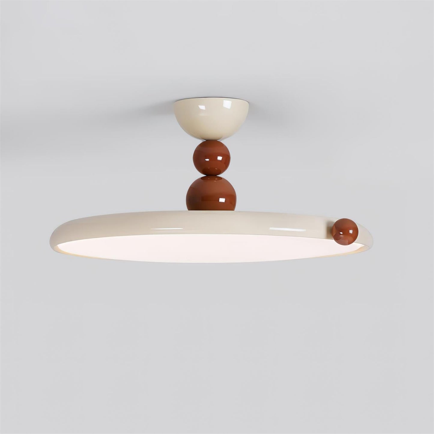 Beige Rund Retro Flush Mount Deckenleuchte