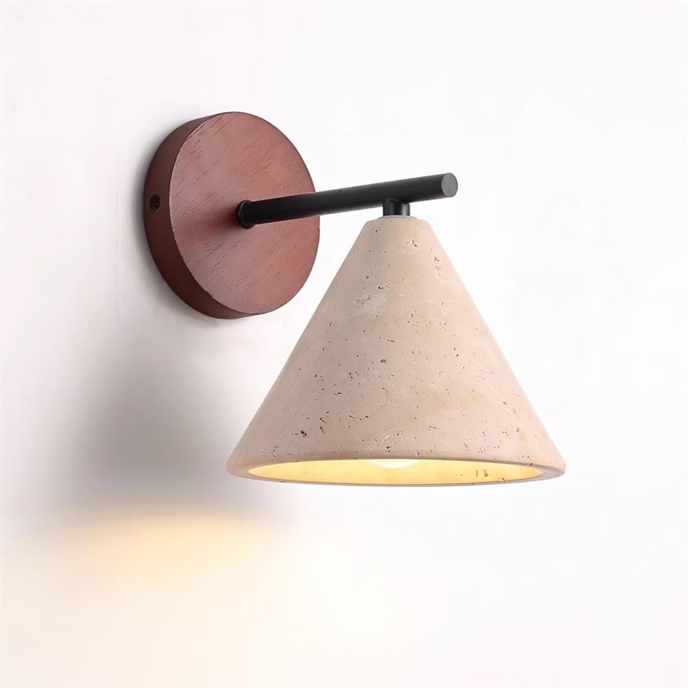 Vintage Cone Travertine Wall Lamp with E26 or E27 Socket