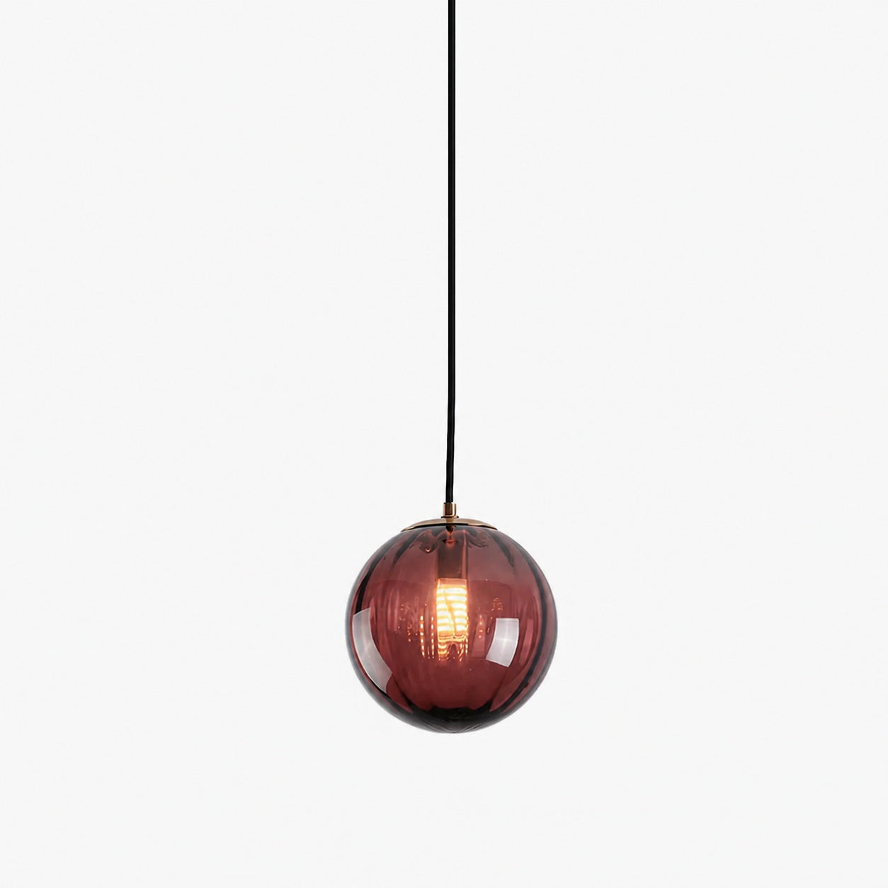 Lunorie Iron Metal Glass Globe Pendant Light – Sculpted Adjustable Pendant for Dining Spaces