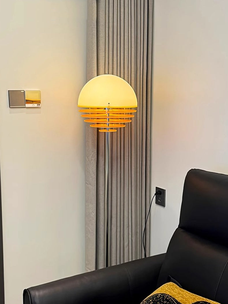 Orange Bauhaus Sunset Glas Stehlampe