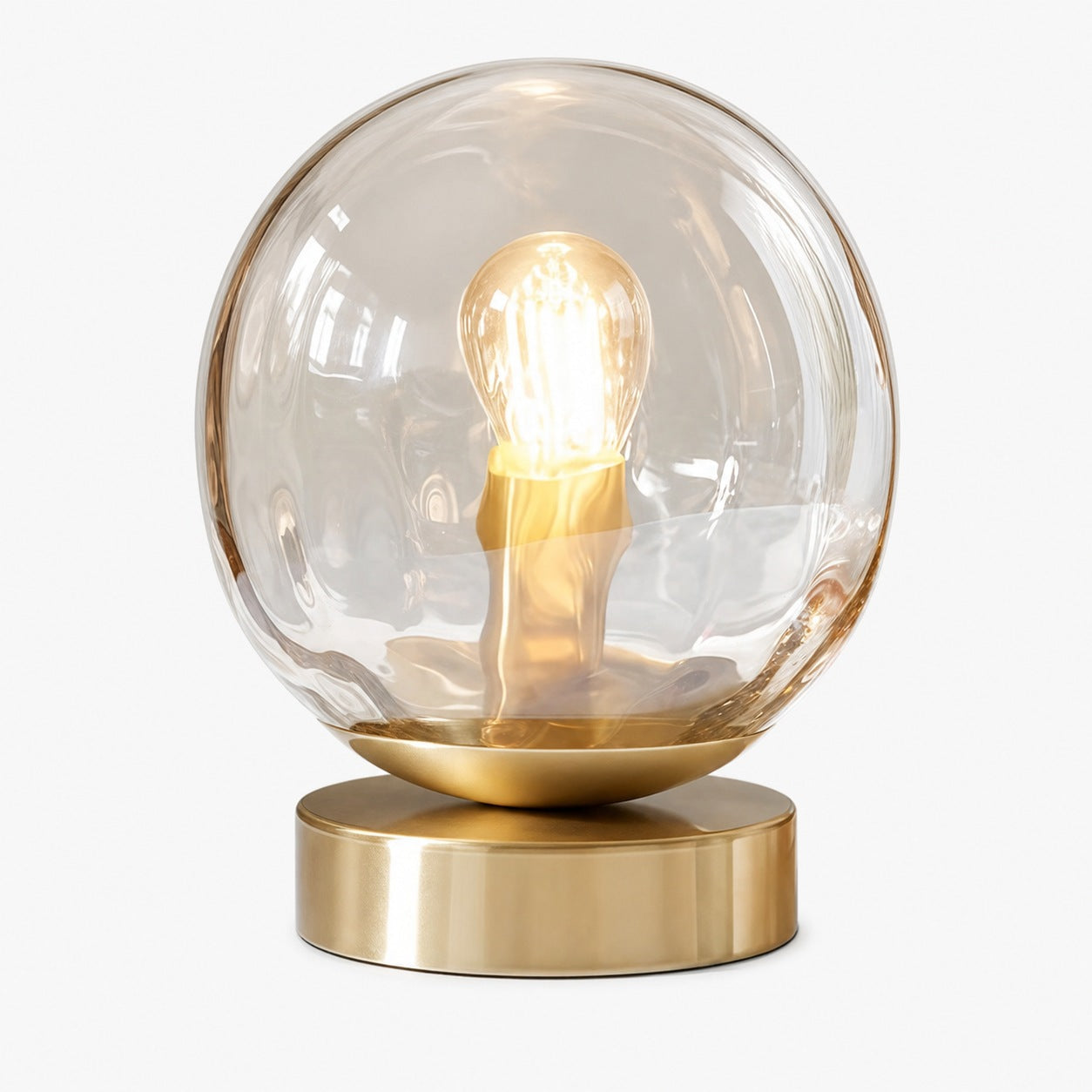 Tracian Moderne Dimple Globe Tischleuchte – Dekorative Messing-Ambienteleuchte für Schlafzimmer oder Wohnzimmer