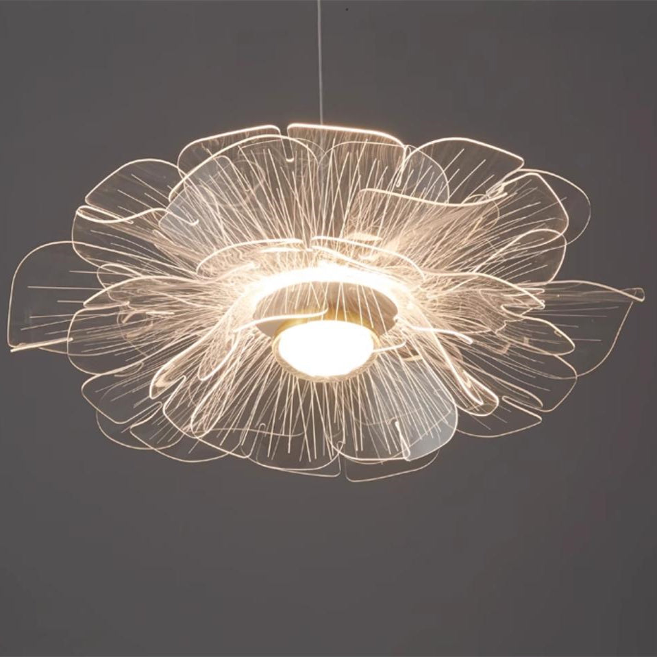 Moderne nordische Acryl Blumen LED Pendelleuchte