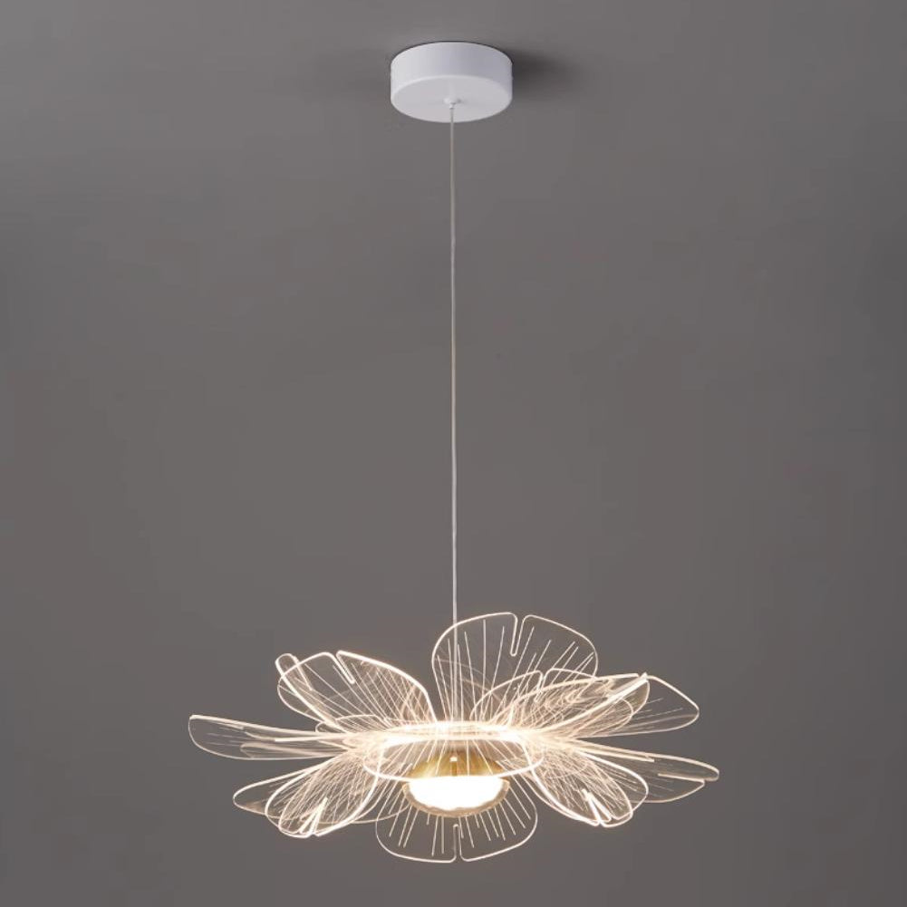 Moderne nordische Acryl Blumen LED Pendelleuchte