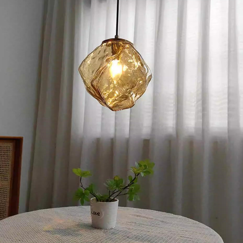 Modern Irregular Ice Cube Glass Pendant Light