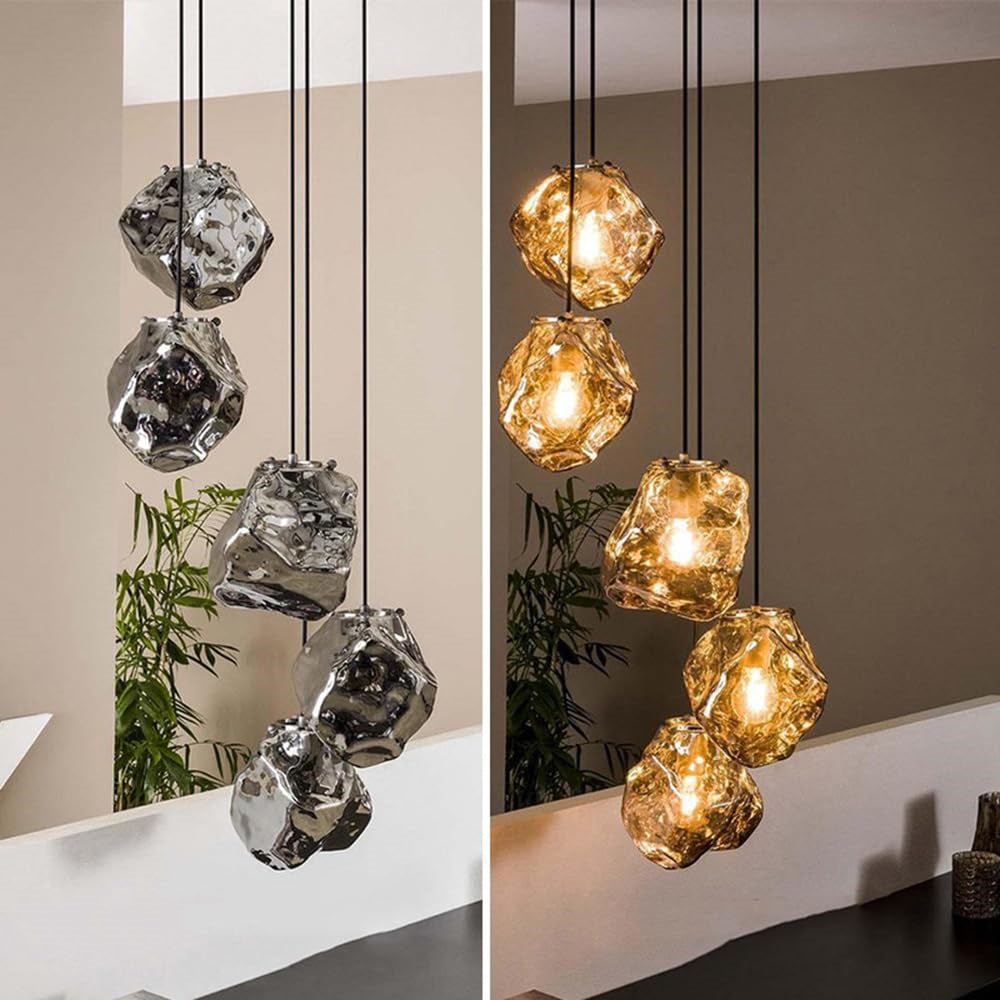 Modern Irregular Ice Cube Glass Pendant Light