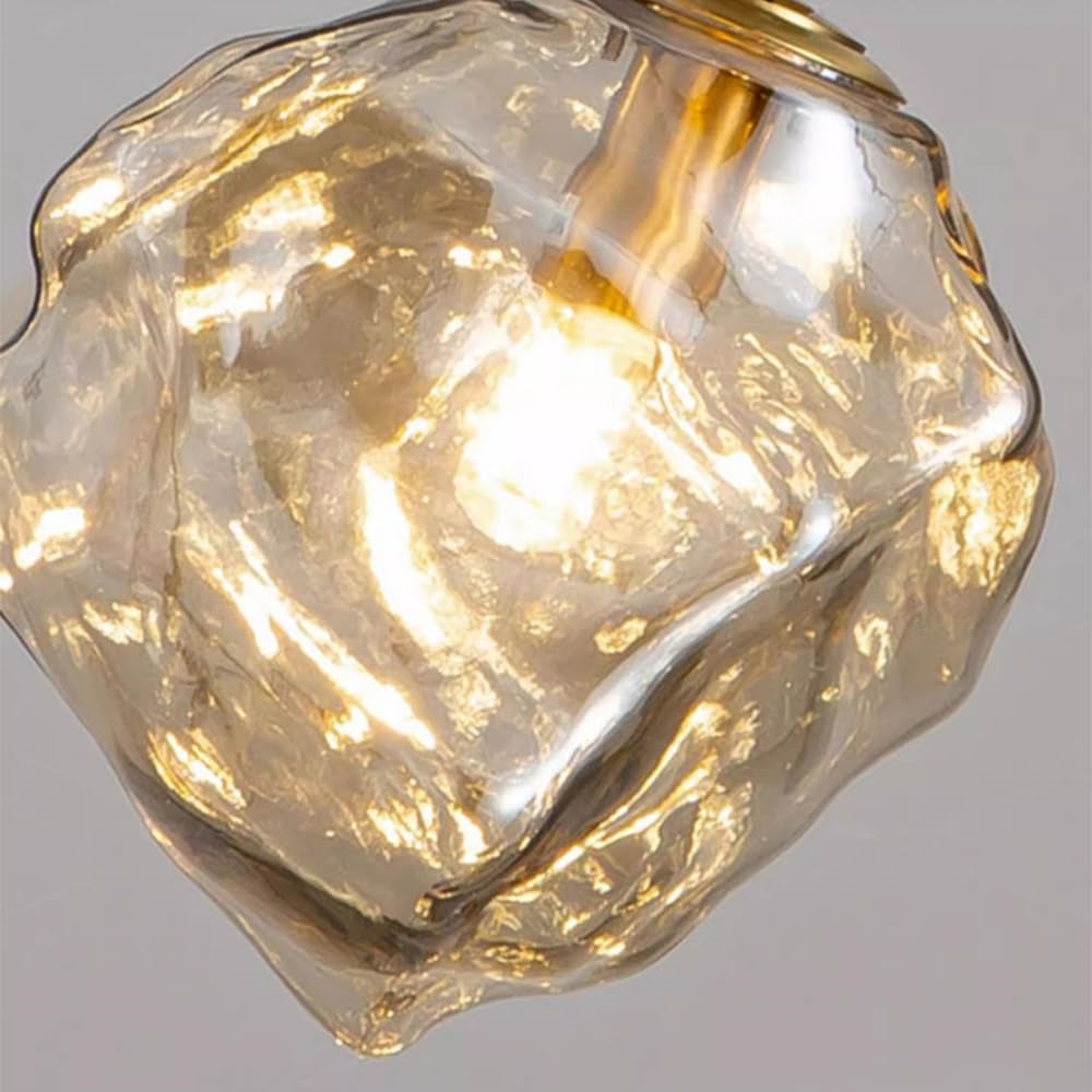 Moderner unregelmäßiger Eiswürfel Glas Pendelleuchte