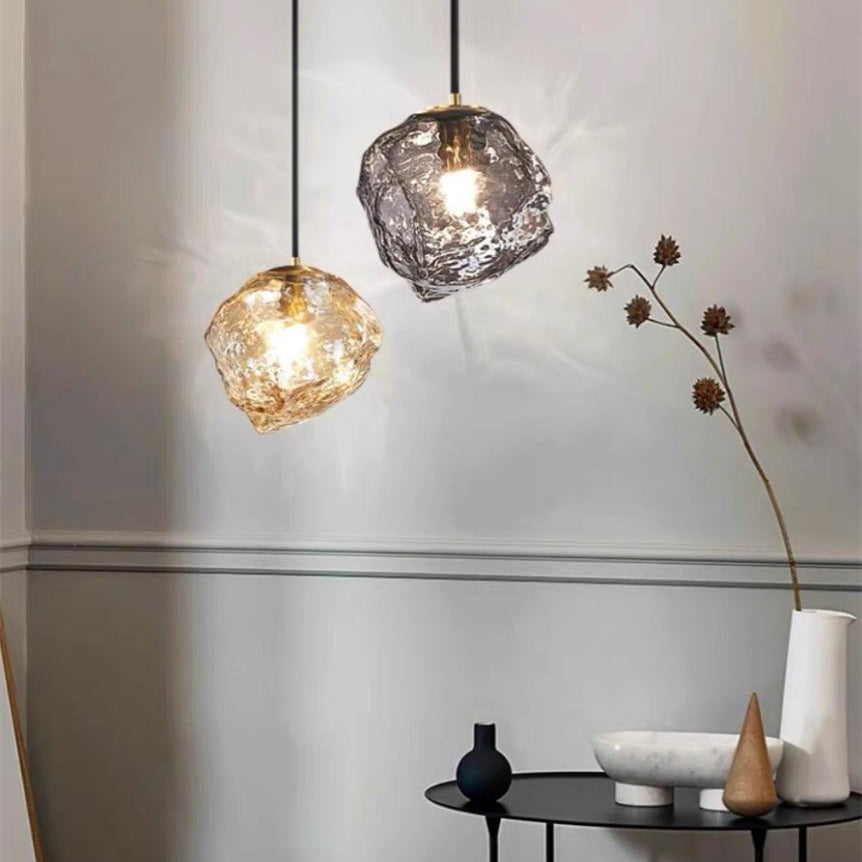 Modern Irregular Ice Cube Glass Pendant Light