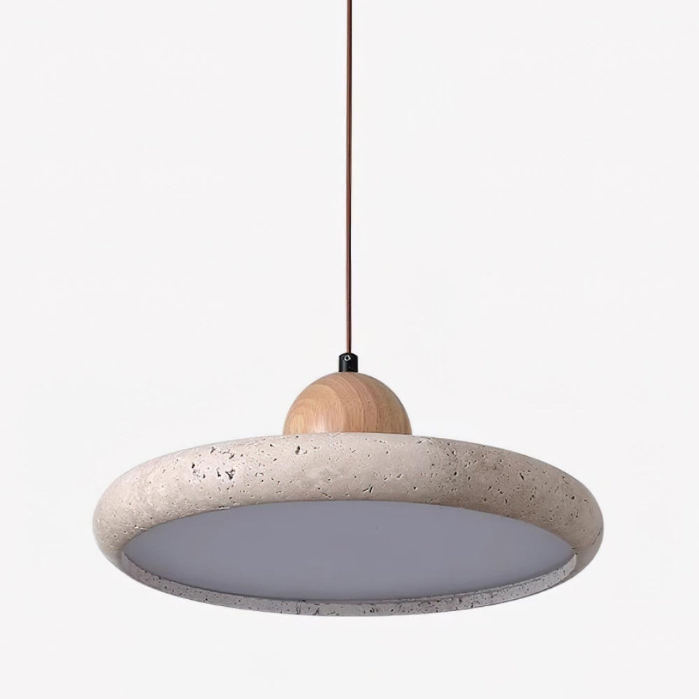 Modern Minimalist Travertine Frisbee Pendant Lamp