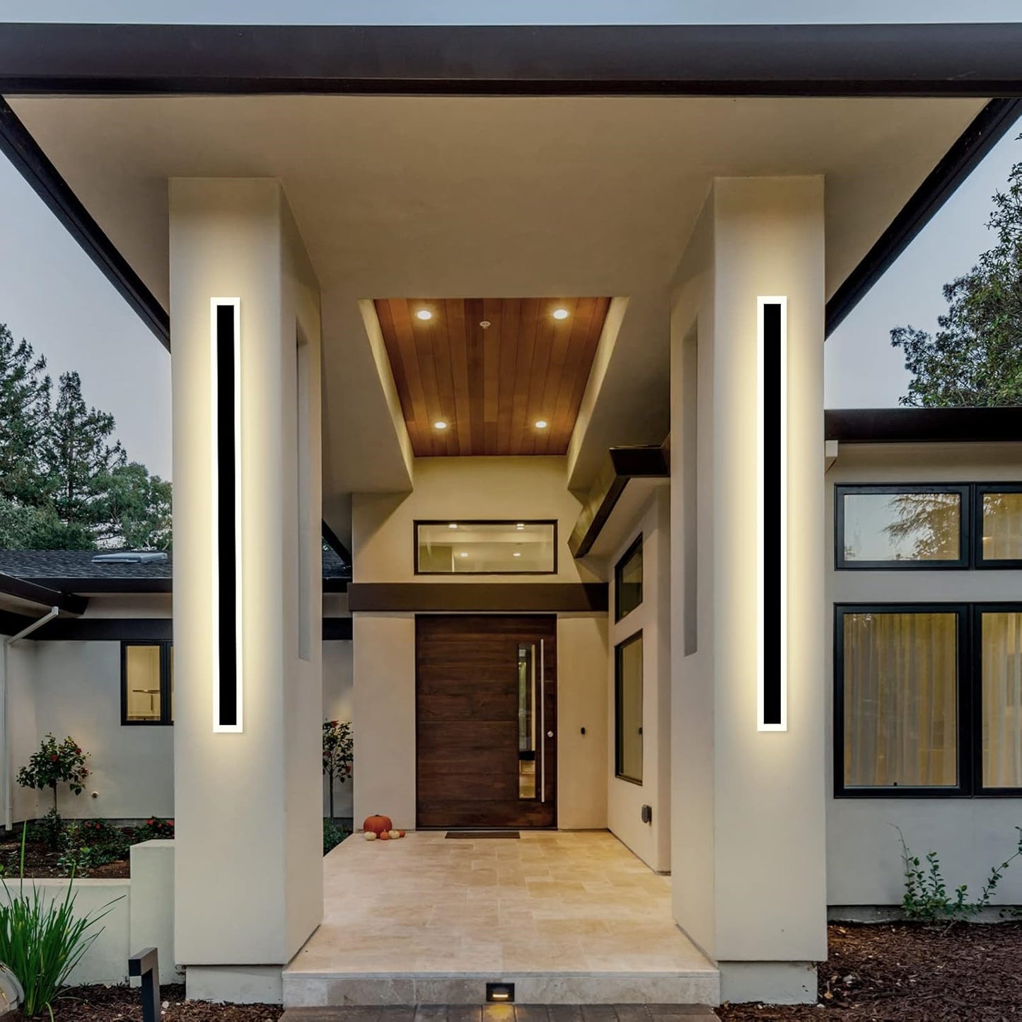 Black Long Strip Waterproof Outdoor Led Wall Light