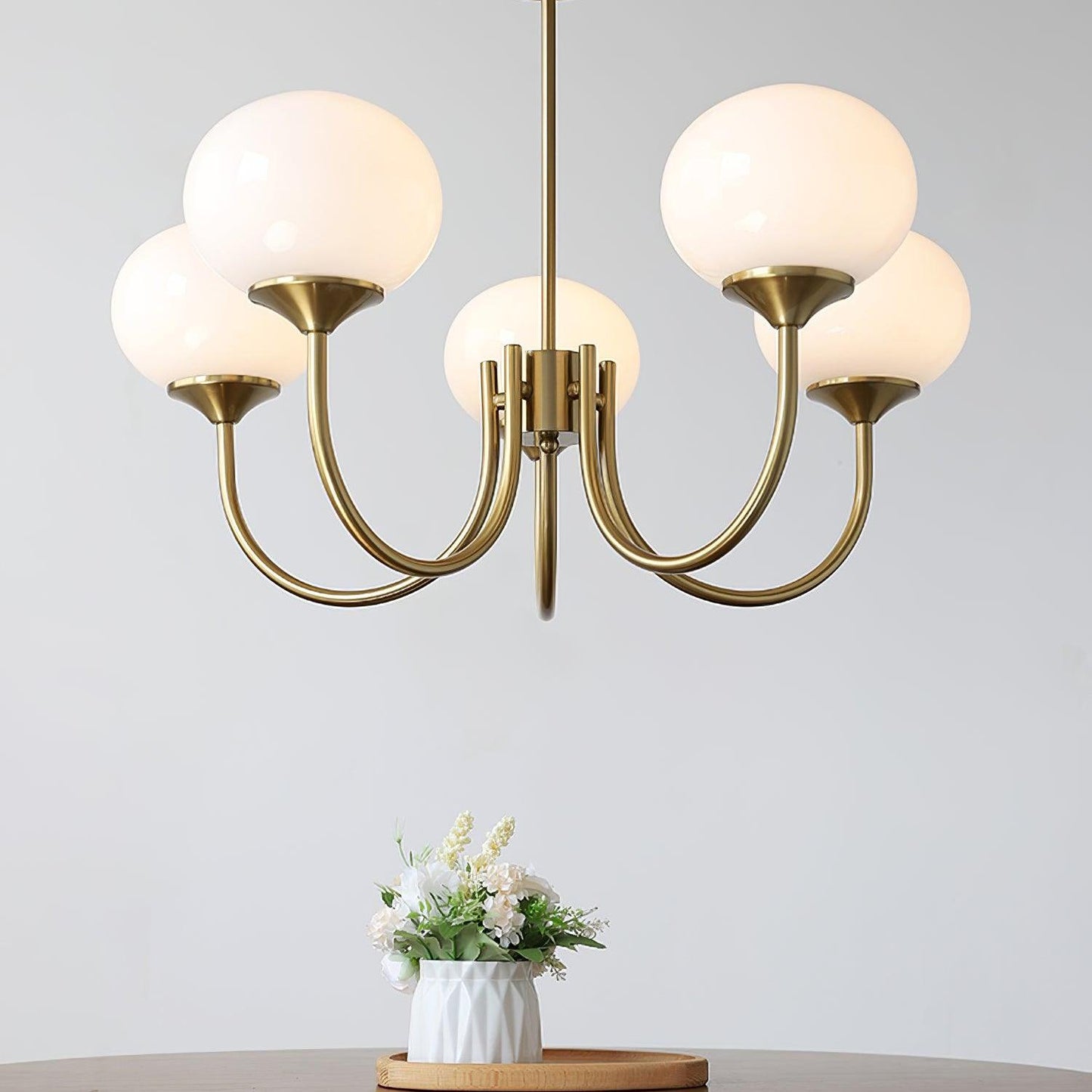 Vintage Bauhaus Glasblasen Kronleuchter
