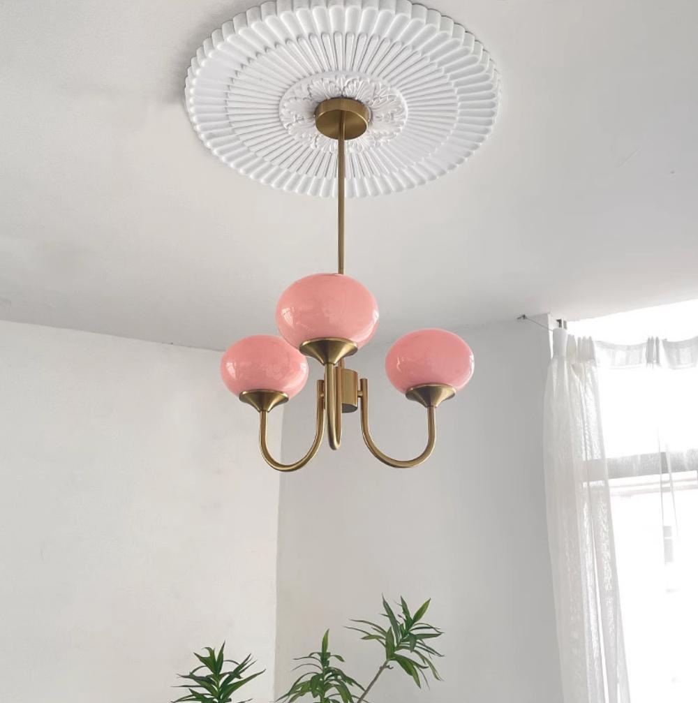 Vintage Bauhaus Glasblasen Kronleuchter