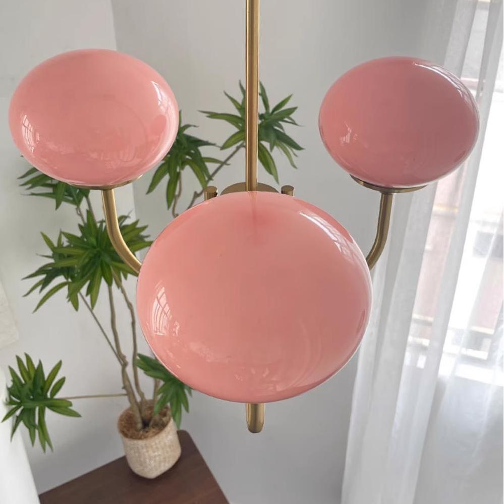 Vintage Bauhaus Glasblasen Kronleuchter