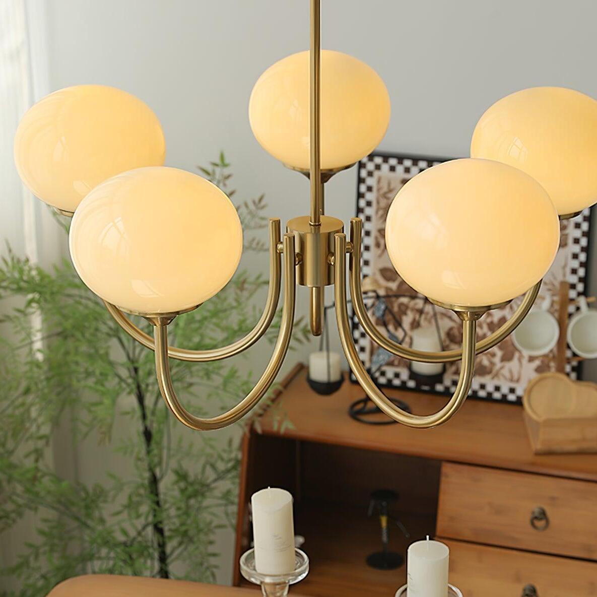 Vintage Bauhaus Glasblasen Kronleuchter