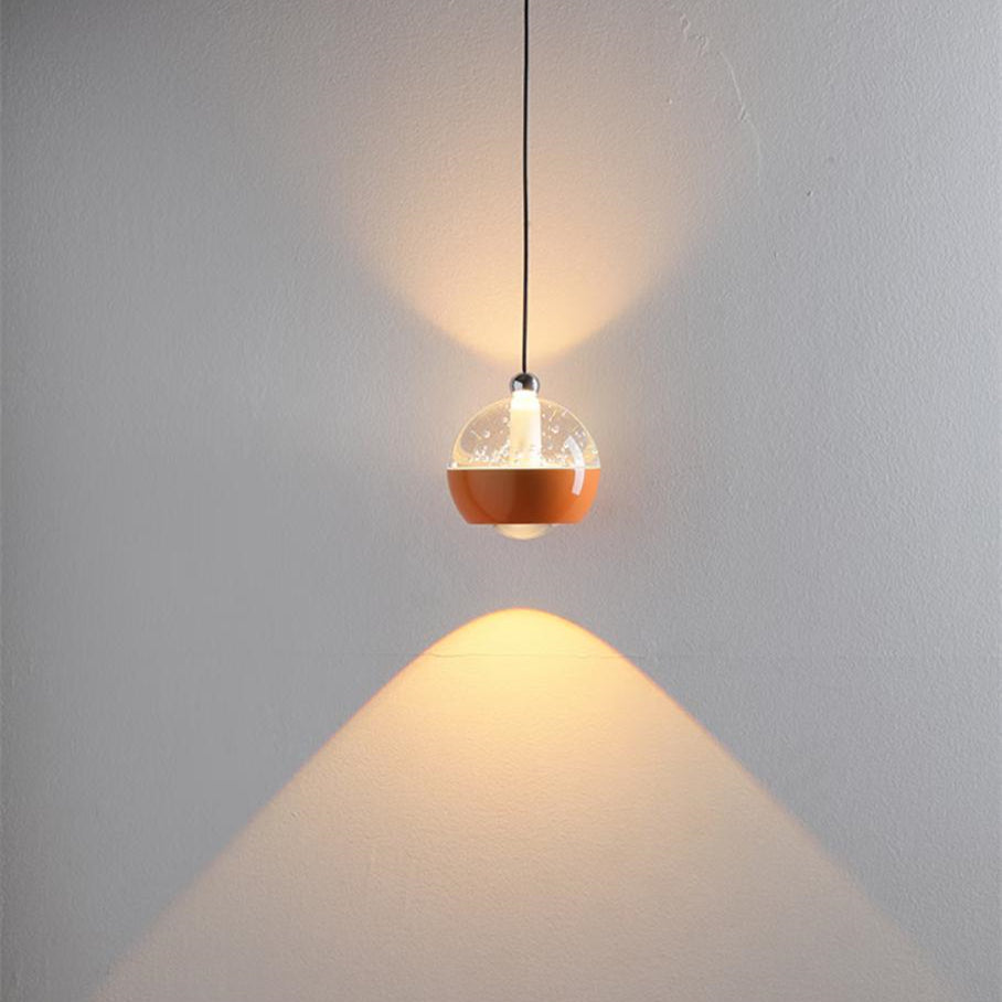 Modern Liftable Mini Csystal Globe Pendant Light Over Nightstand