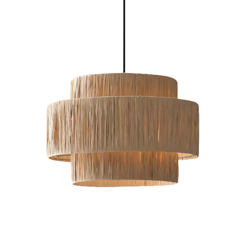 Rustic Wabi Sabi Art Decor Raffic Woven Pendant Light