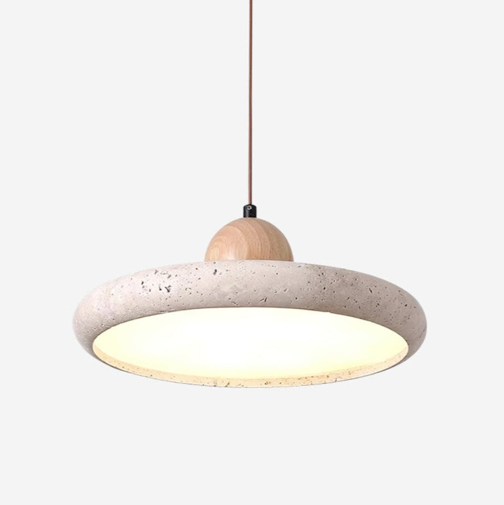 Modern Minimalist Travertine Frisbee Pendant Lamp