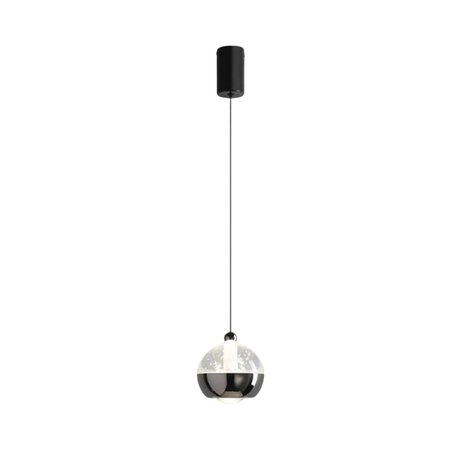 Modern Liftable Mini Csystal Globe Pendant Light Over Nightstand