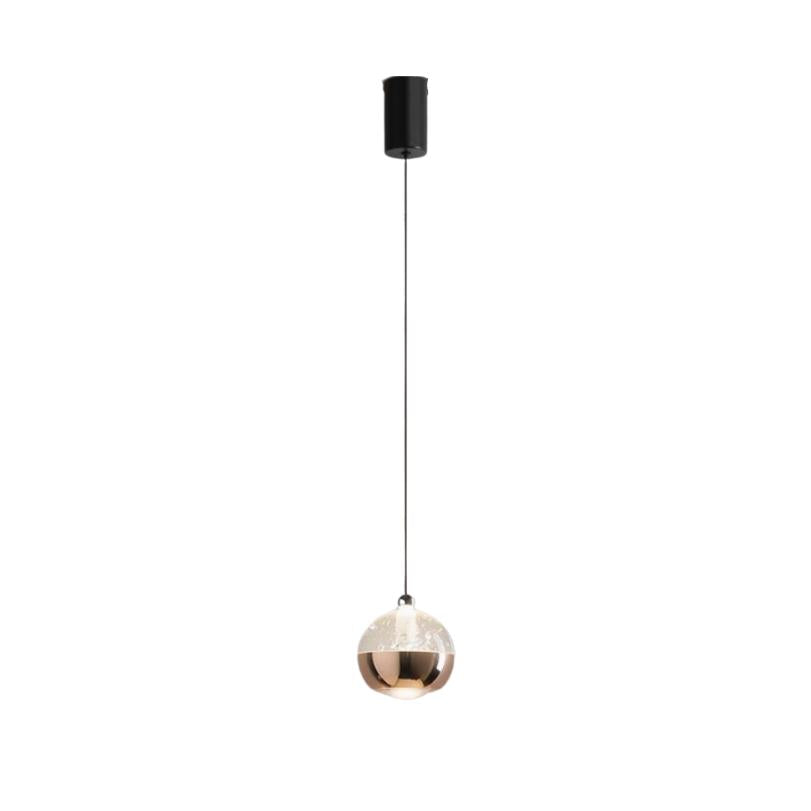 Modern Liftable Mini Csystal Globe Pendant Light Over Nightstand