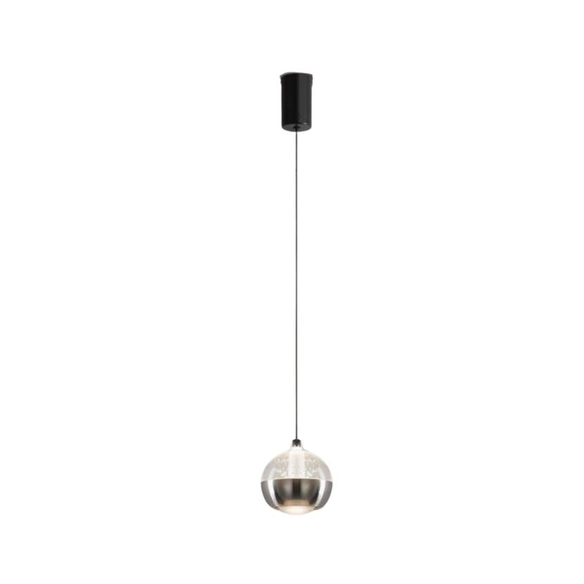 Modern Liftable Mini Csystal Globe Pendant Light Over Nightstand
