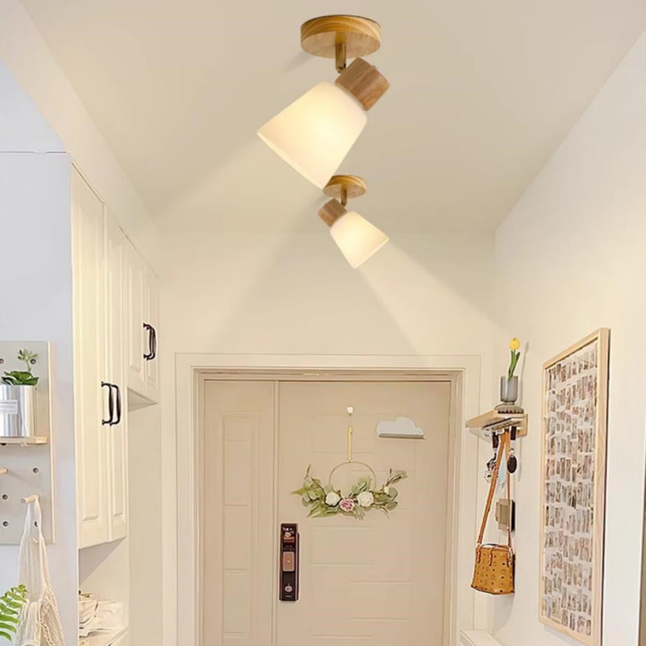 Modern Rustic Cabin Adjustable wood Track Ceiling Light