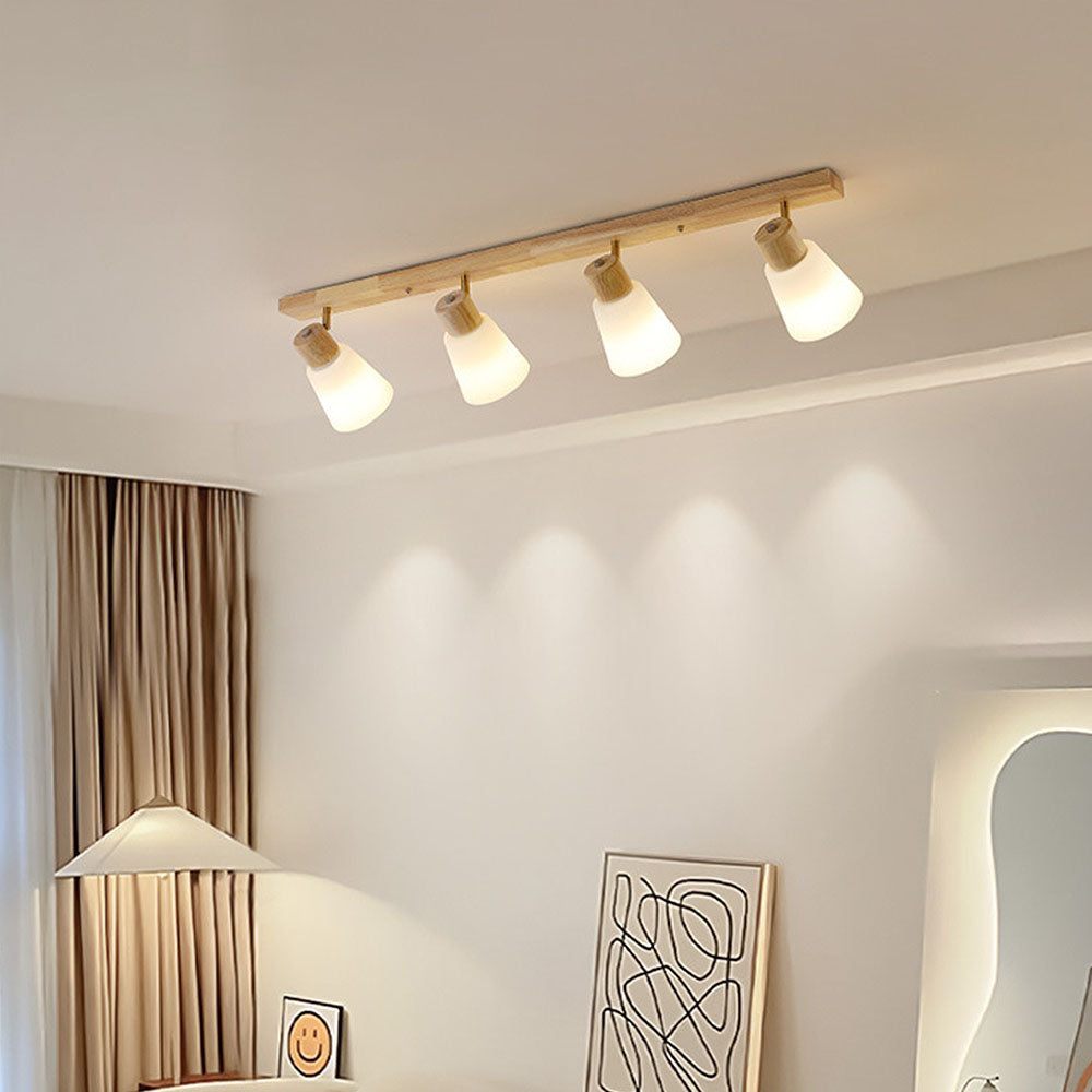 Modern Rustic Cabin Adjustable wood Track Ceiling Light