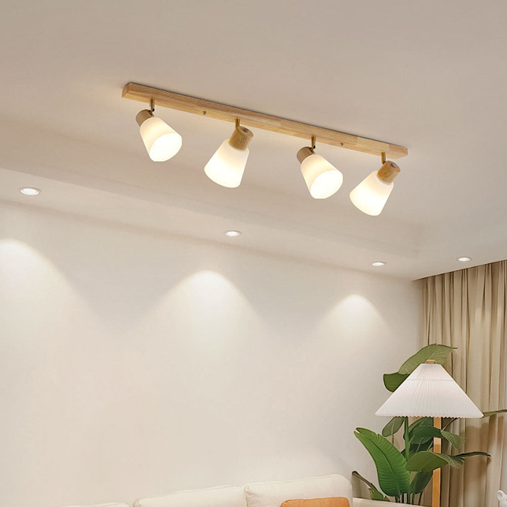 Modern Rustic Cabin Adjustable wood Track Ceiling Light