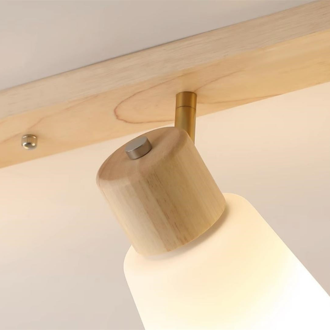 Modern Rustic Cabin Adjustable wood Track Ceiling Light