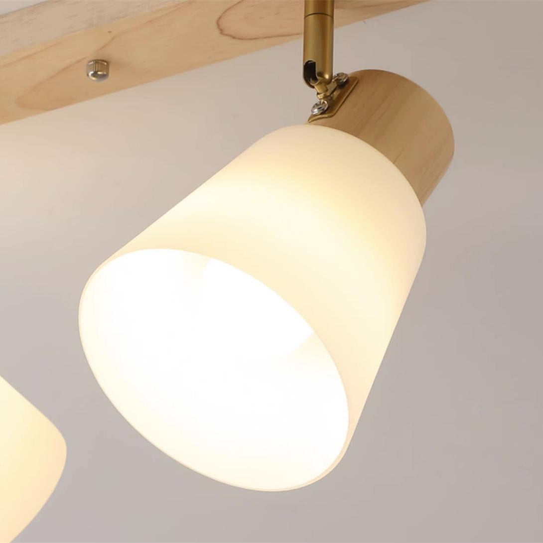 Modern Rustic Cabin Adjustable wood Track Ceiling Light