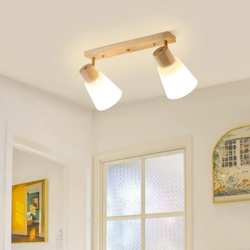 Modern Rustic Cabin Adjustable wood Track Ceiling Light