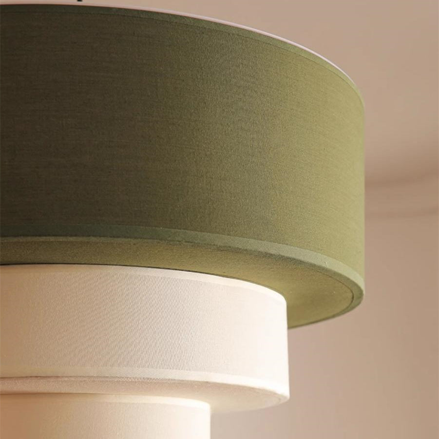 Vintage Multi Layers Fabric Durm Pendant Light