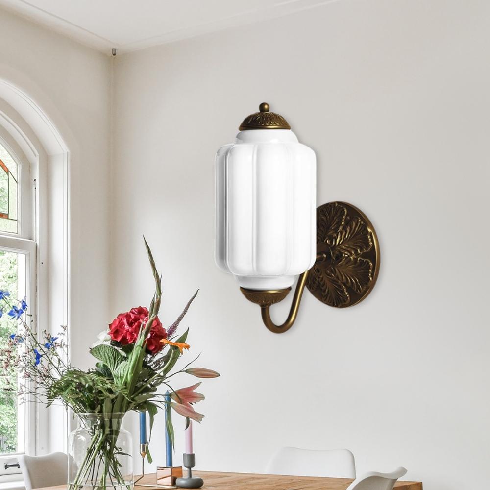 Eloise Glas Wandleuchte - Vintage Wandleuchte Milchglas