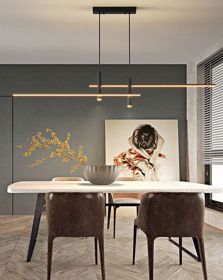 Minimalist Metal Rod Chandelier - Modern Lighting for Any Room