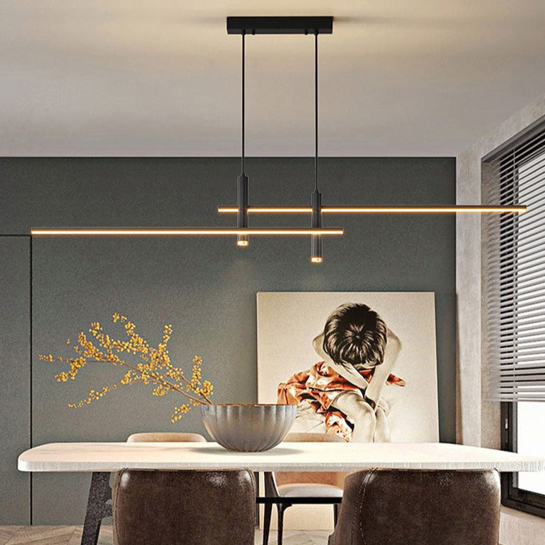 Minimalist Metal Rod Chandelier - Modern Lighting for Any Room