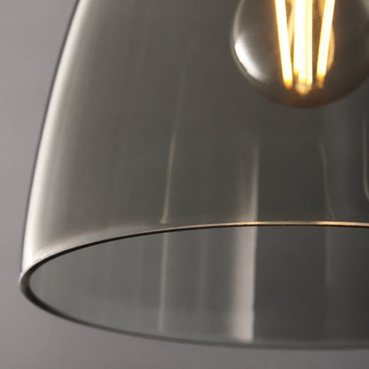 Ravion Knurled Chrome Ceiling Light Industrial Glass Shade - Living Room