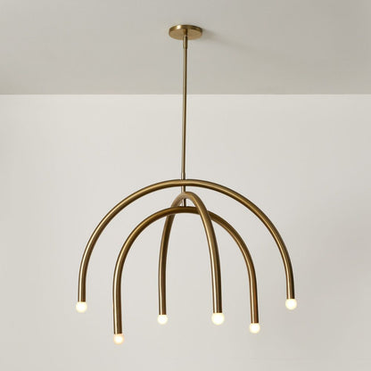 Borvia Arc Chandelier – Minimalist Rotatable Arms for Dining Room or Living Room
