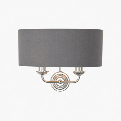 Tela Classic Wall Sconce with Fabric Shade – Elegant Metal Finish Wall Light for Living Room / Bedroom