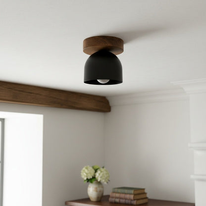 Metio Dome Ceiling Light Minimalist Wood Design for Bedrooms & Hallways