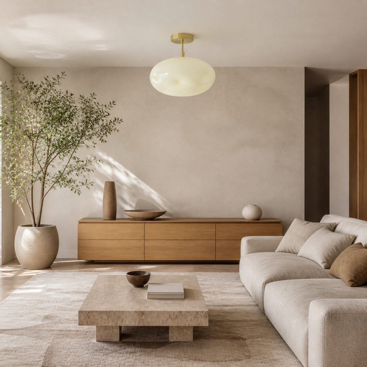 Orra Deckenleuchte – Skulpturales Kugeldesign, modern, minimalistisch, vielseitig für das Wohnzimmer