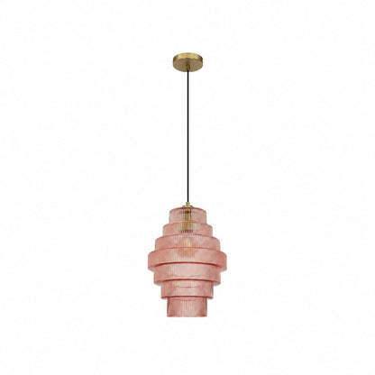 Kaleon Retro Glass Pendant Light - Glass Accents Art Deco Design for Dining and Living Room Ambiance
