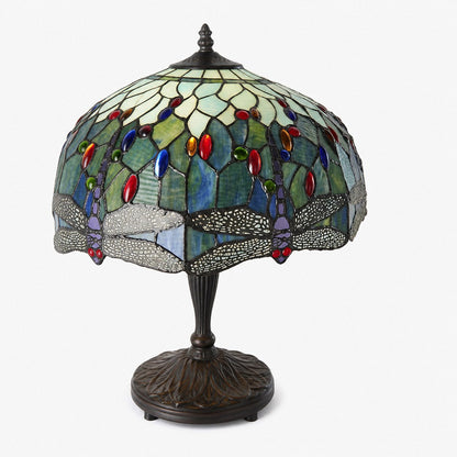 TF Dragonfly Motif Floor Lamp – Vintage Stained-Glass for Living Rooms