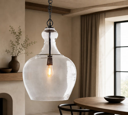 Lawson Glas-Pendelleuchte – Recyceltes und Milchglas mit Bronze-Akzent