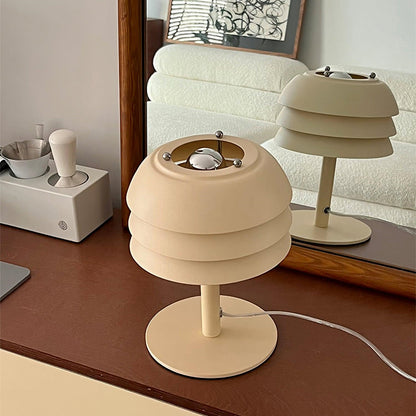 Minimalistische 3 Stöckige Creme Pilz Bettseite Tischlampe