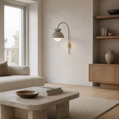 Aurelia Wall Lamp with Tiered Dome Design in Modern Metal for Bedroom or Hallway