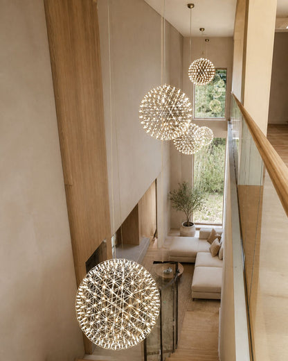 Silver Spark Ball Pendant Light