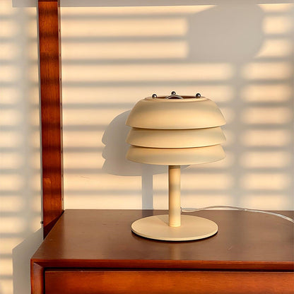 Minimalistische 3 Stöckige Creme Pilz Bettseite Tischlampe