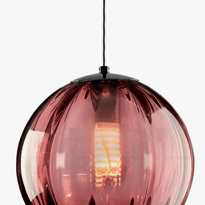 Lunorie Iron Metal Glass Globe Pendant Light – Sculpted Adjustable Pendant for Dining Spaces