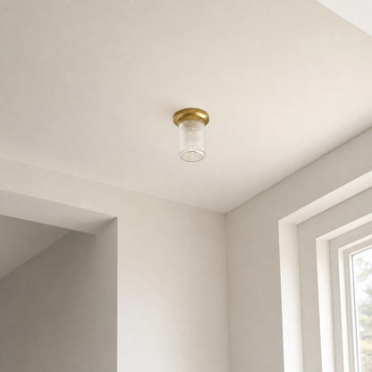 Rivora Flöte Glas Unterputz – Gerippte, langlebige Deckenleuchte