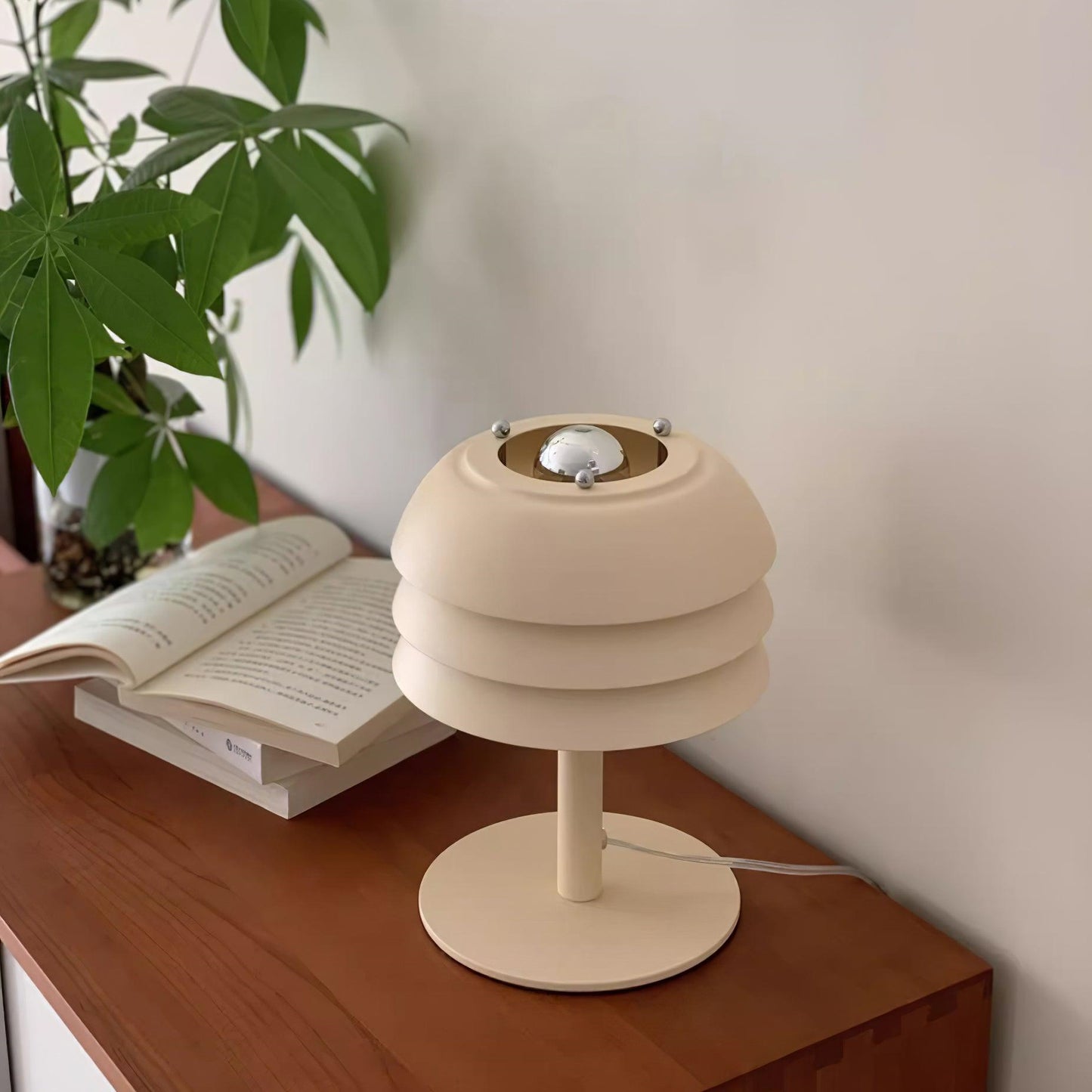 Minimalistische 3 Stöckige Creme Pilz Bettseite Tischlampe