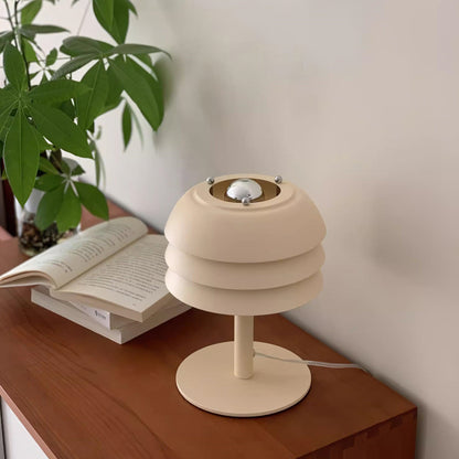 Minimalistische 3 Stöckige Creme Pilz Bettseite Tischlampe
