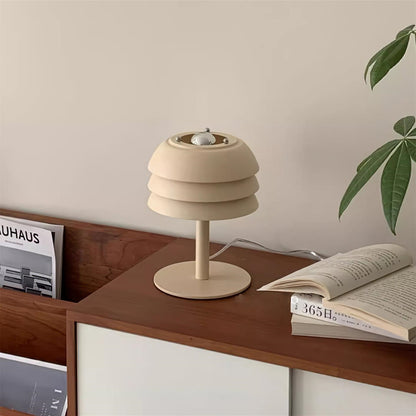 Minimalistische 3 Stöckige Creme Pilz Bettseite Tischlampe